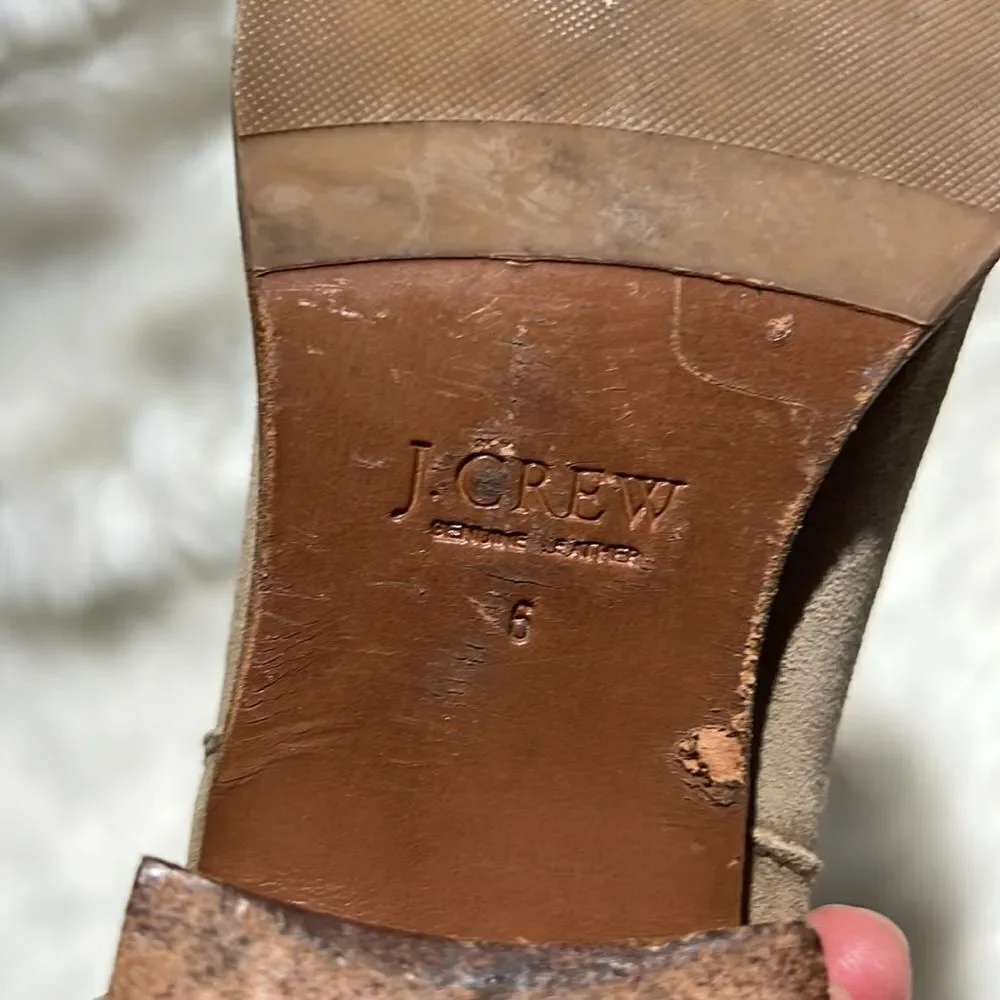 J.Crew $198 Pull‎ On Boots in Tan Suede Size 6. B30B